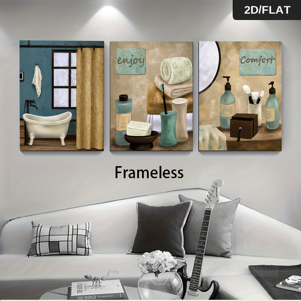 Home Bathroom Plan - 1 set di quadri decorativi senza