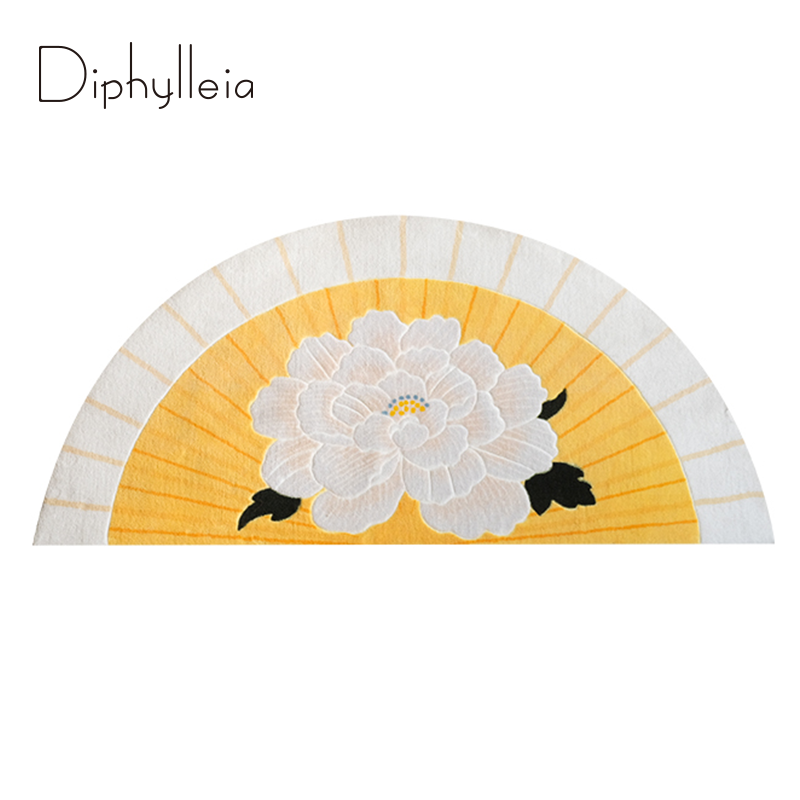 Home Bathroom Dimensions - Diphylleia Oriental Peony Tappeto Stile Amerian