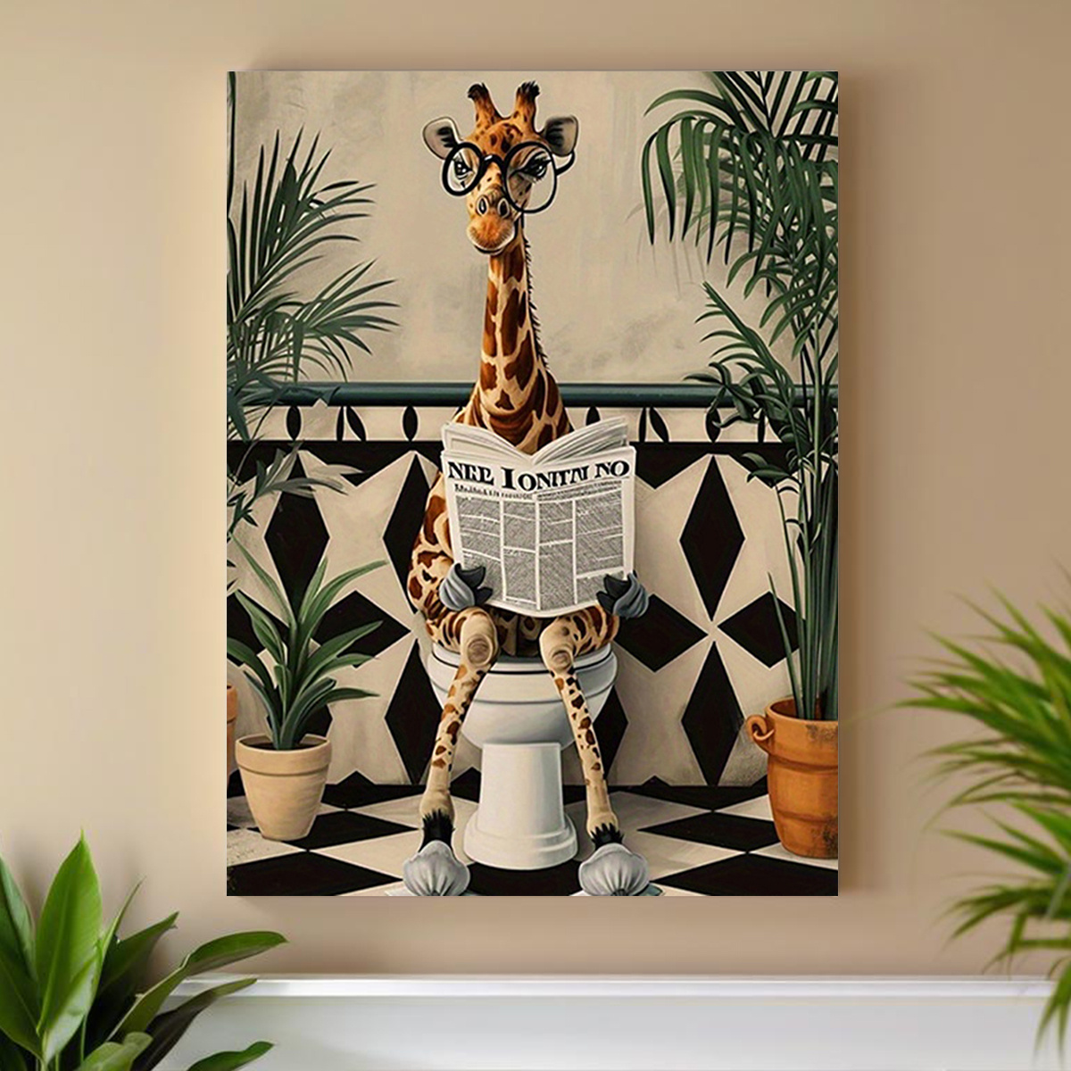 Home Design Bathroom - Quadro su tela 2D, 1 pezzo,