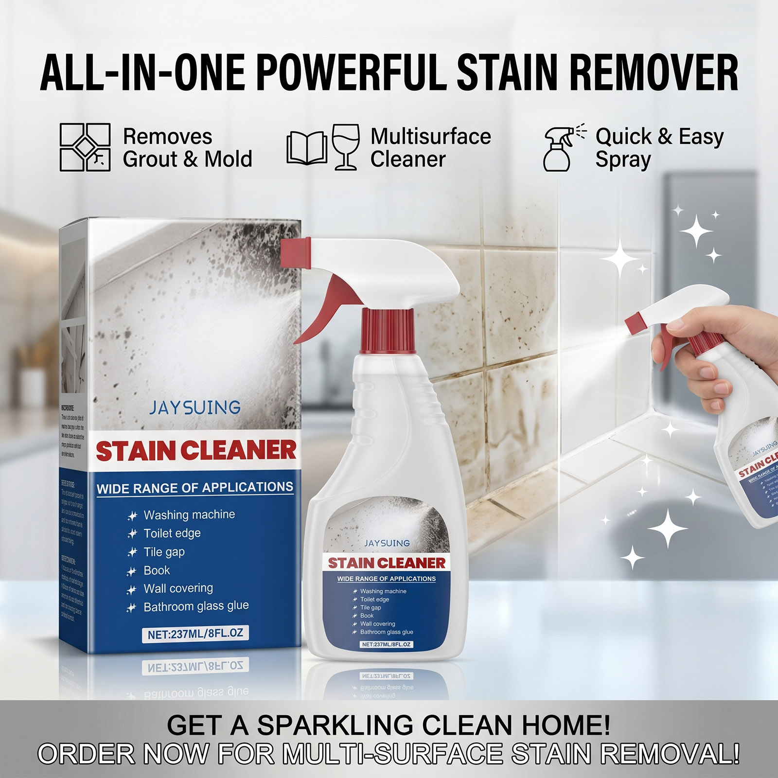 Home Bathroom Cleaning - Spray detergente antimuffa per pareti, rimuovi